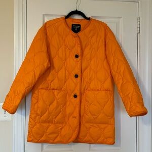 Everlane renew quilted mid-length liner - orange size M